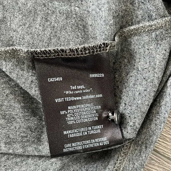 Ted baker mens grey top size Medium - Picture 6 of 7